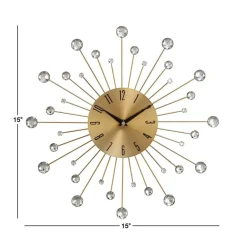 Gold Glam Metal Wall Clock