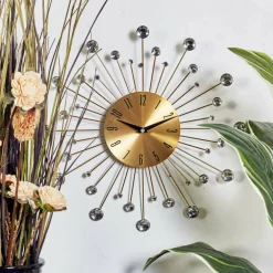 Gold Glam Metal Wall Clock