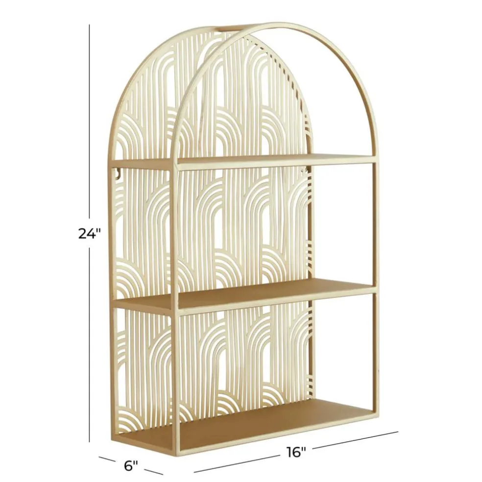 Gold Glam Wall Shelf, 16" x 6" x 24"