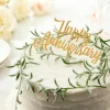 Gold Glitter Happy Anniversary Cake Topper by Celebrate It™