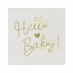 Gold Hello Baby Beverage Napkins, 20ct. by Celebrate It™