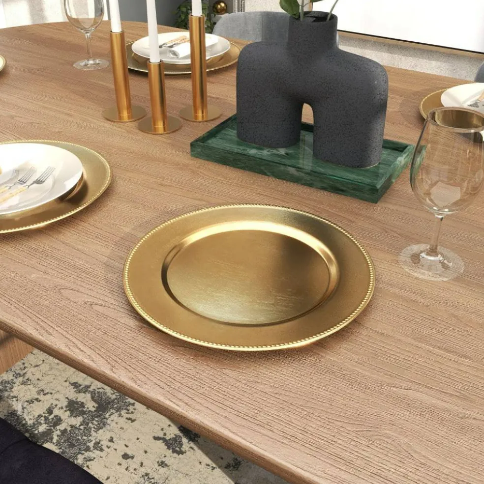 13" Gold Melamine Plastic Chargers, 8ct.