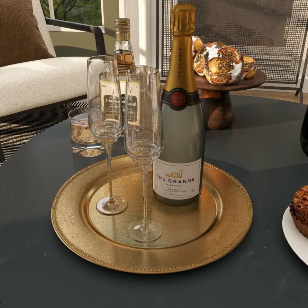 13" Gold Melamine Plastic Chargers, 8ct.