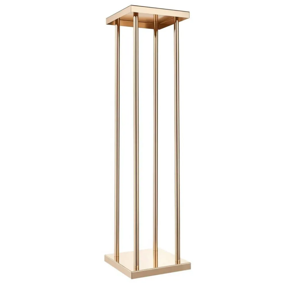 Gold Metal Cube Column Centerpiece Flower Stand 10PCS for Event Decor