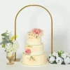 35" Gold Metal Floral Chiara Arch Table Centerpiece with Rounded Top Wedding