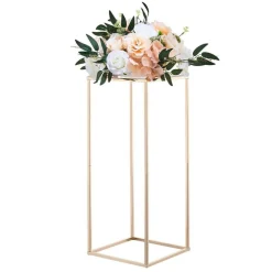 Gold Metal Floral Display Stand 10PCS, Rectangular Cube Wedding Decor