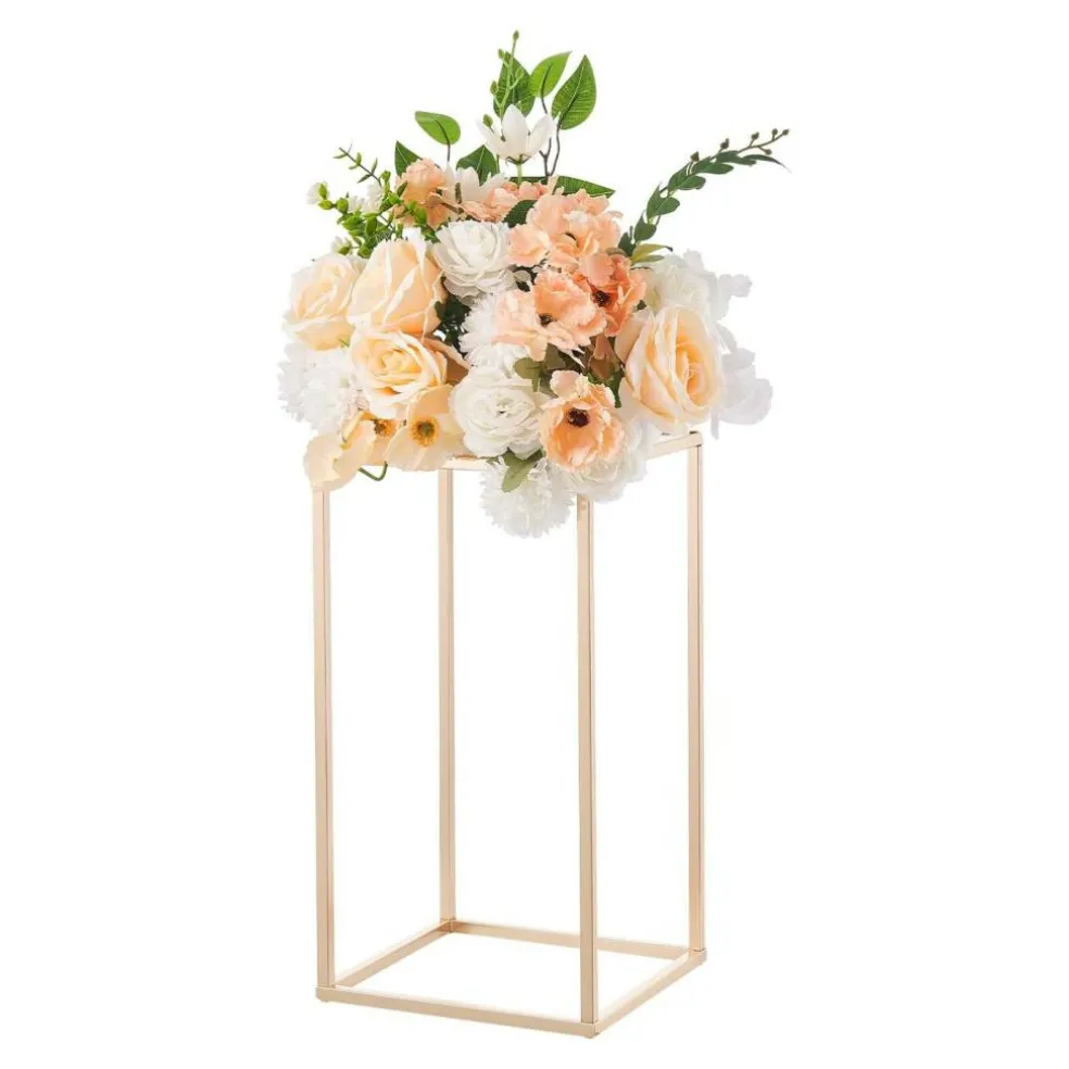 Gold Metal Floral Stand 10PCS Cube Shelves for Wedding Party Decor