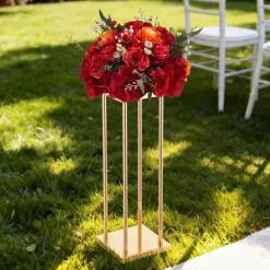 Gold Metal Geometric Column Cube Flower Stand 10PCS for Wedding Decor