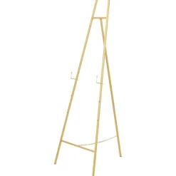 56" Gold Metal Geometric Tall Adjustable Floor 3-Tier Easel