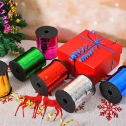 Gold Metallic Curling Ribbon, 500 Yards, 3/16" Width, Plastic Film, Festive & Crafting Occasion