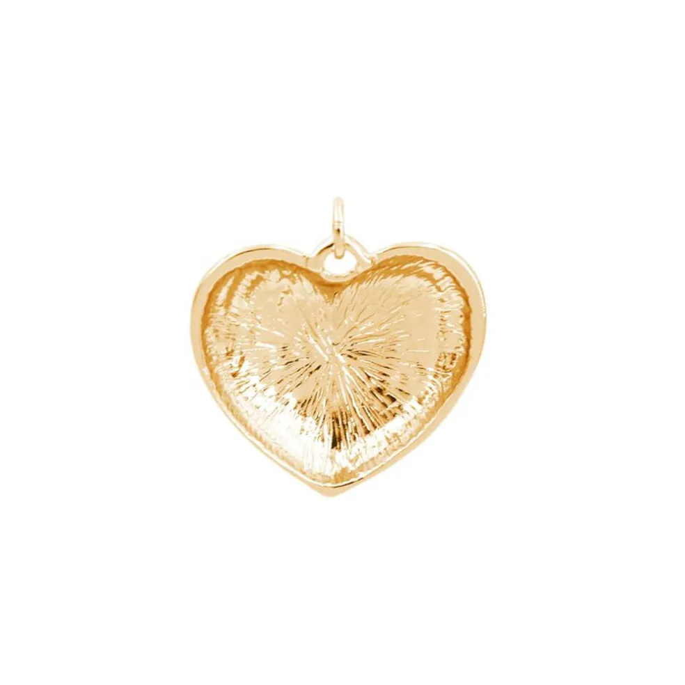 Gold Metal Puffy Heart Pendant by Bead Landing™