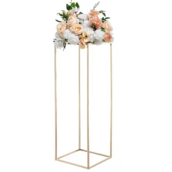 Gold Metal Rectangular Cubic Floral Stand 10PCS for Event Decor