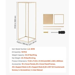 Gold Metal Rectangular Cubic Floral Stand 10PCS for Event Decor