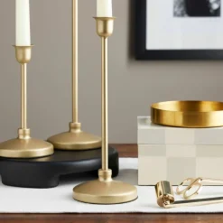 Gold Metal Taper Candle Holder by Ashland®