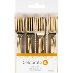 Gold Mini Forks by Celebrate It™, 24ct.