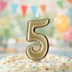 Gold Number Candle by Makery™