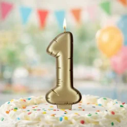Gold Number Candle by Makery™
