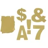 4" Gold Project Letters, Numbers & Characters Set by B2C™