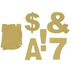 4" Gold Project Letters, Numbers & Characters Set by B2Câ„¢