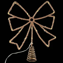 12" Gold Rhinestone Bow Lighted Tree Topper by Ashland®