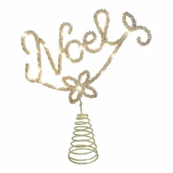 12" Gold Rhinestone Noel Lighted Tree Topper by Ashland®