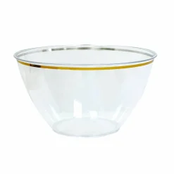 Gold Rim Plastic Party Bowl by Celebrate It™