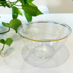 Gold Rim Plastic Party Bowl by Celebrate It™