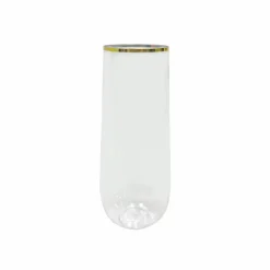 Gold Rim Stemless Champagne Flutes, 8ct. by Celebrate It™