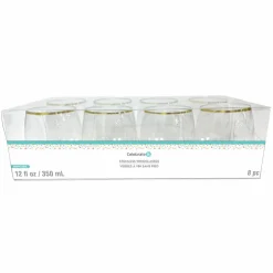 Gold Rim Stemless Wine Glasses, 8ct. by Celebrate It™
