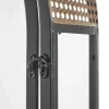 Gold Top Black Metal Arched Candle Lantern Set