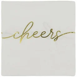 Gold & White Cheers Beverage Napkins, 20ct. by Celebrate It™