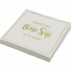 Gold & White One Sip Life Beverage Napkins, 20ct. by Celebrate It™