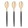 Gold with Black Handle Moderno Disposable Plastic Dinner Spoons (240 Spoons)