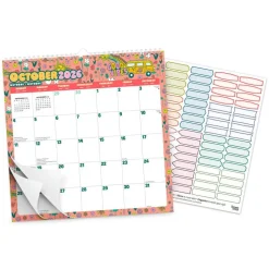 Good Vibes | 2027 12 x 12 Inch (Hanging) 18 Months Monthly Square Wire-O Calendar | Sticker Sheet | July 2026 - December 2027 | Plato | Planning Stationery