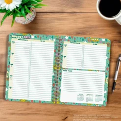 Good Vibes | 2027 6 x 7.75 Inch 18 Months Weekly Desk Planner | Foil Stamped Cover | July 2026 - December 2027 | Plato | Planning Stationery