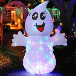 GOOSH 5 FT Halloween Inflatable Ghost Outdoor Decoration with Magic Light and Built-in LEDs