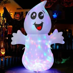 GOOSH 5 FT Halloween Inflatable Ghost Outdoor Decoration with Magic Light and Built-in LEDs