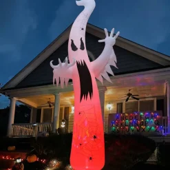 GOOSH 12 FT Halloween Inflatables Ghost Decorations Blow Up Yard Giant Towering Spooky Ghost