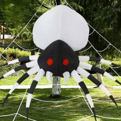 GOOSH 6 FT Height Halloween Inflatables Outdoor Spider with Magic Light, Blow Up with LED Lights