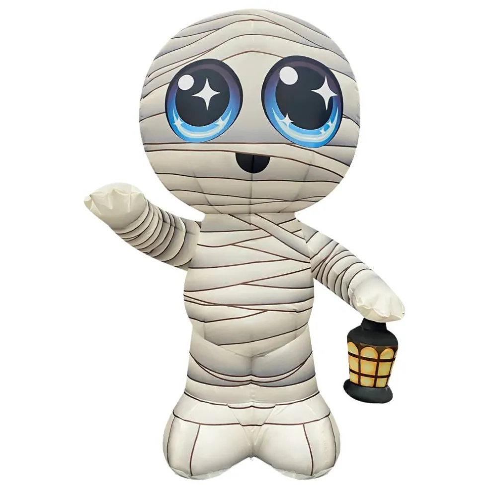 GOOSH 5.2FT Inflatable Cute Mummy with Lantern – Light-Up Halloween Yard Decoration