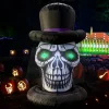 GOOSH 6FT Inflatable Skull with Top Hat – Light-Up Halloween Yard Decoration