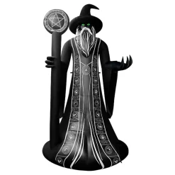 GOOSH 8.5FT Inflatable Wizard with Staff – Light-Up Halloween Yard Decoration