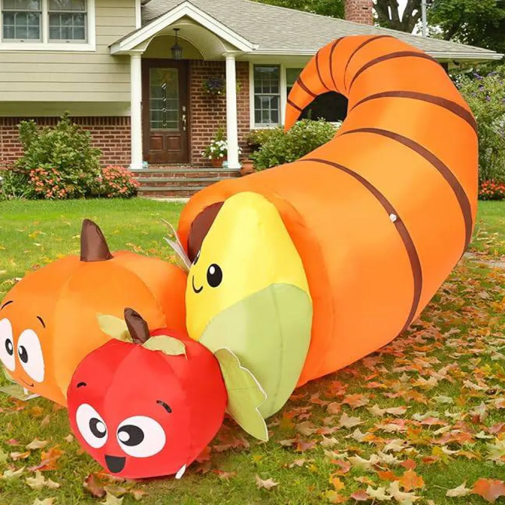GOOSH 5.5 FT Long Thanksgiving Inflatables Fruit Combo with Built-in LEDs