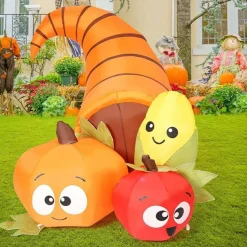 GOOSH 5.5 FT Long Thanksgiving Inflatables Fruit Combo with Built-in LEDs