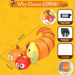 GOOSH 5.5 FT Long Thanksgiving Inflatables Fruit Combo with Built-in LEDs