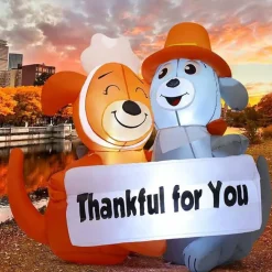 GOOSH 4 FT Thanksgiving Inflatable Dog Thankful For You