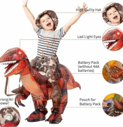 GOOSH Inflatable Dinosaur Halloween Costumes Kids and Adults for Halloween Party Cosplay