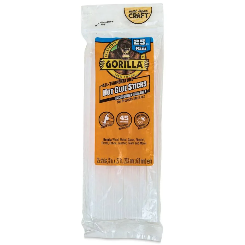 Gorilla Glue Mini Hot Glue Sticks - Pkg of 25, 8"