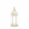 16'' Graceful Distressed White Lantern