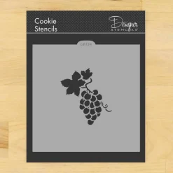 Grape Bunch Cookie & Craft Stencil | CM134 by Designer Stencils | Cookie Decorating Tools |
